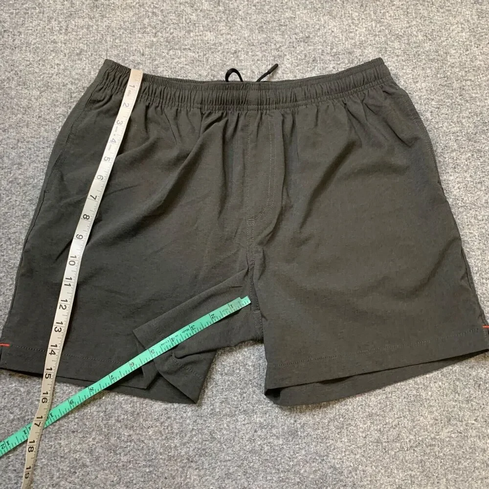 Chubbies Shorts Mens M Medium Charcoal Grey Mid Rise‎ Elastic Waist Stretch Swim
